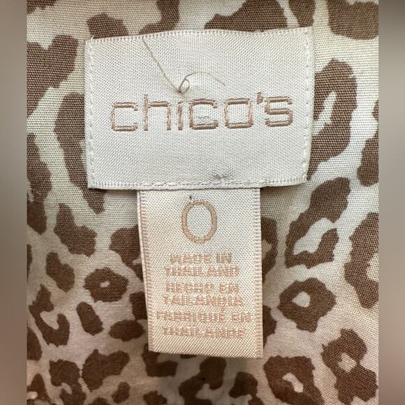 CHICO’S | Effortless Leopard Animal Print Shirt Blouse | Size 0 Small - Picture 6 of 8